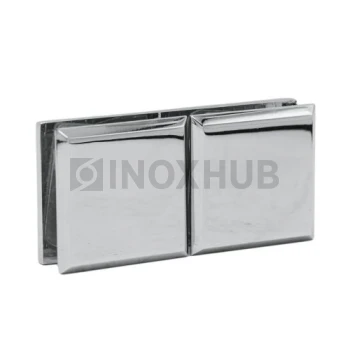 Коннектор (724 PC) стекло-стекло 180°, полированный хром