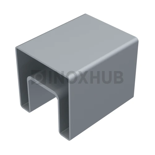 Поручень с пазом, 40.0×40.0 мм, L=6000, Анодированный алюминий