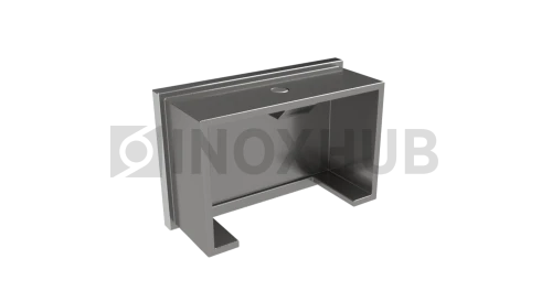 Заглушка для поручня с пазом, 60.0×40.0 мм, AISI 304, GRIT 600