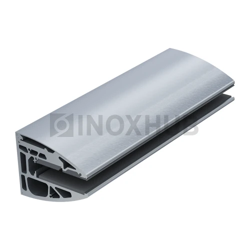 Профиль НАБОР для КОЗЫРЬКА с крышками, кратно 4 м, не анодированный алюминий