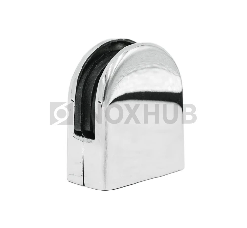 Стеклодержатель штамп. на плоскость полукруглый, стекло 8.0 мм, AISI 304, GRIT 600