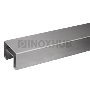 Труба с пазом 24×24 мм, профильная 40×40×1.5×6000 мм, AISI 304, ASTM A554, GRIT 600