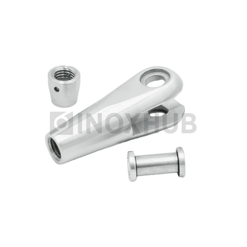 Наконечник для крепления тяги левый, M14 шаг Р=2, AISI 316, GRIT 320 