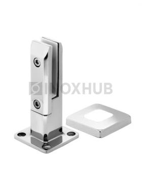 Напольный стеклодержатель литой квадратный под сверление, 45×50×190 мм, AISI 304, GRIT 600 Напольный стеклодержатель литой квадратный под сверление, 45×50×190 мм, AISI 304, GRIT 600