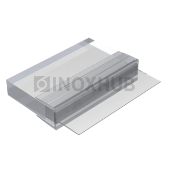 Профиль (205-8 CL), L=2200, стекло 8.0 мм, ПВХ прозрачный БЕЛЫЙ