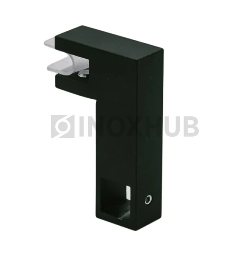 Держатель стекла (186 BLC) горизонтальный, штанга 15×15 мм, Черный мат