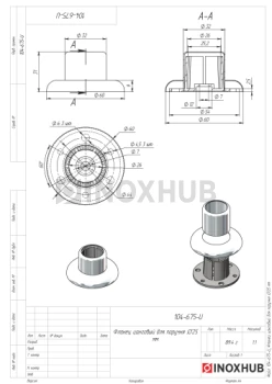 Фланец цанговый сборный, Ø25.4 мм, AISI 304, GRIT 600 Фланец цанговый сборный, Ø25.4 мм, AISI 304, GRIT 600