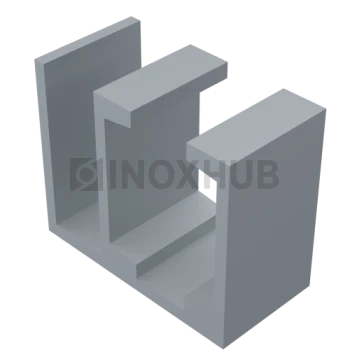 Трек (611-4000) с держателем неподвижной панели, L=4000 мм, Анодированный алюминий