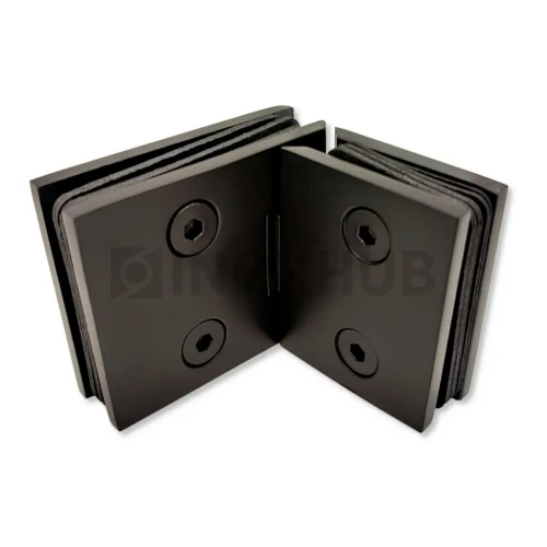 Петля (203 BLC) стекло-стекло 180°, без крышек, латунь, Черный мат