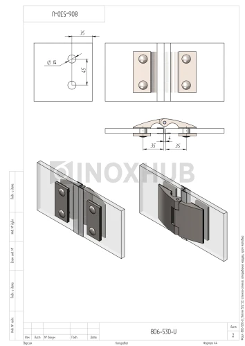 Петля (512 SC) стекло-стекло, открывание наружу, матовый хром Петля (512 SC) стекло-стекло, открывание наружу, матовый хром