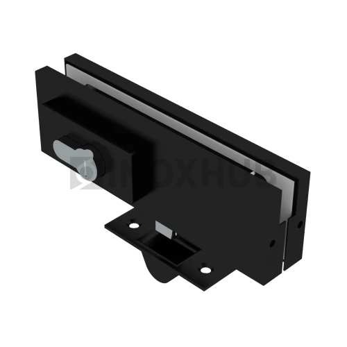 Замок (150R BLC) угловой с круглым ригелем, с ответной частью на стену, Черный мат Замок (150R BLC) угловой с круглым ригелем, с ответной частью на стену, Черный мат