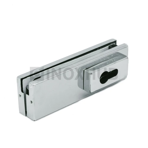 Замок (150R PSS) угловой с круглым ригелем, с ответной частью на стену, нерж. сталь полированная