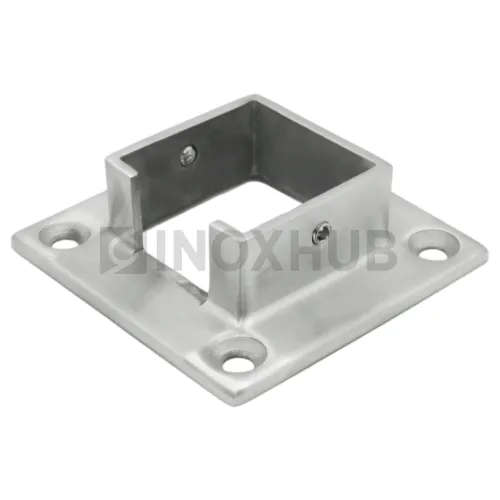 Фланец для поручня с пазом, 40.0×40.0 мм, AISI 304, GRIT 320