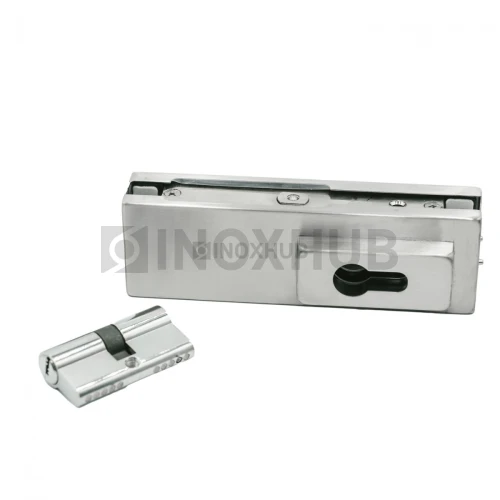 Замок (150R SSS) угловой с круглым ригелем, с ответной частью на стену, нерж. сталь матовая Замок (150R SSS) угловой с круглым ригелем, с ответной частью на стену, нерж. сталь матовая