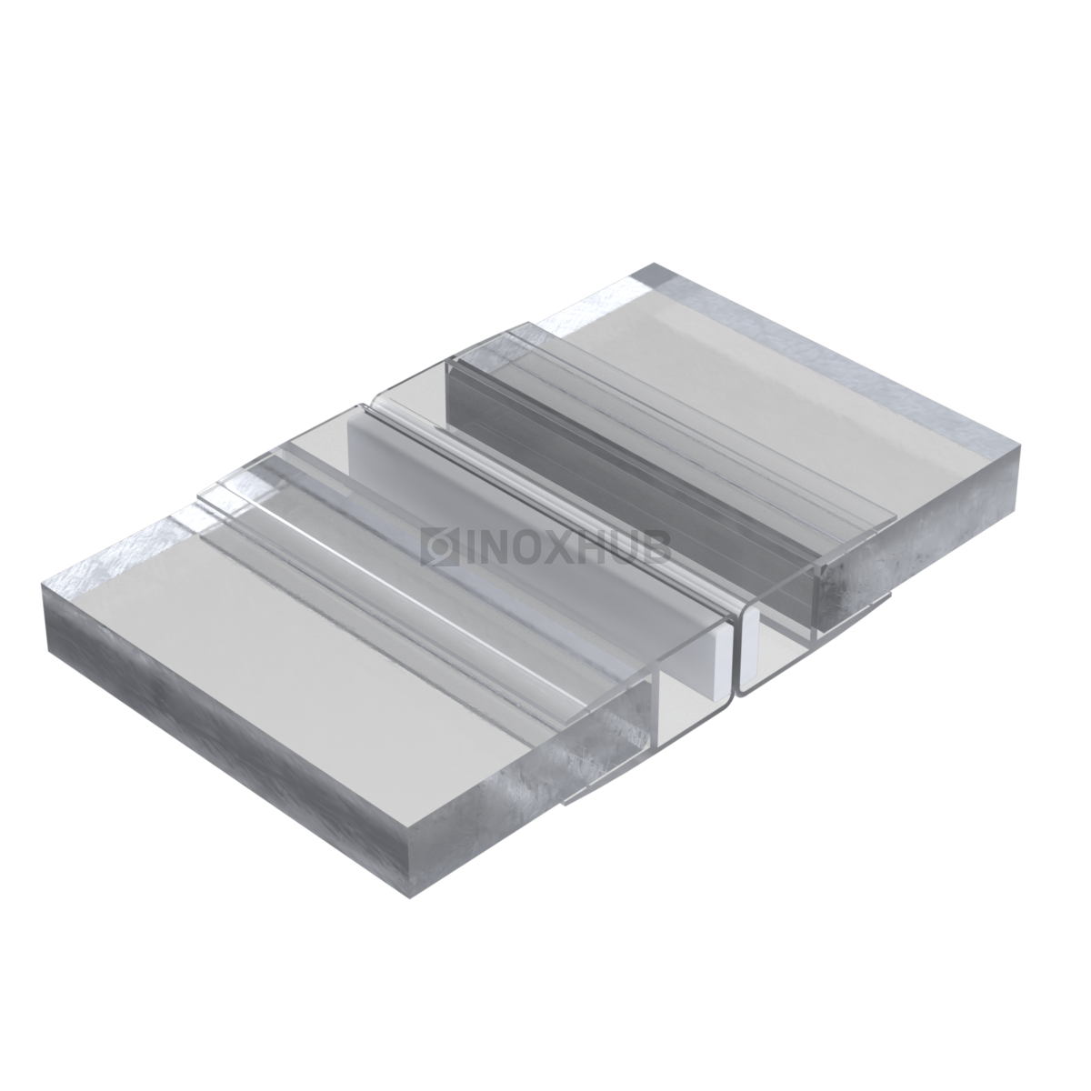 Профиль (209А-8 CL) магнит белый 180º, L=2200 (1компл/2 шт), ПВХ прозрачный БЕЛЫЙ, стекло 8.0 мм