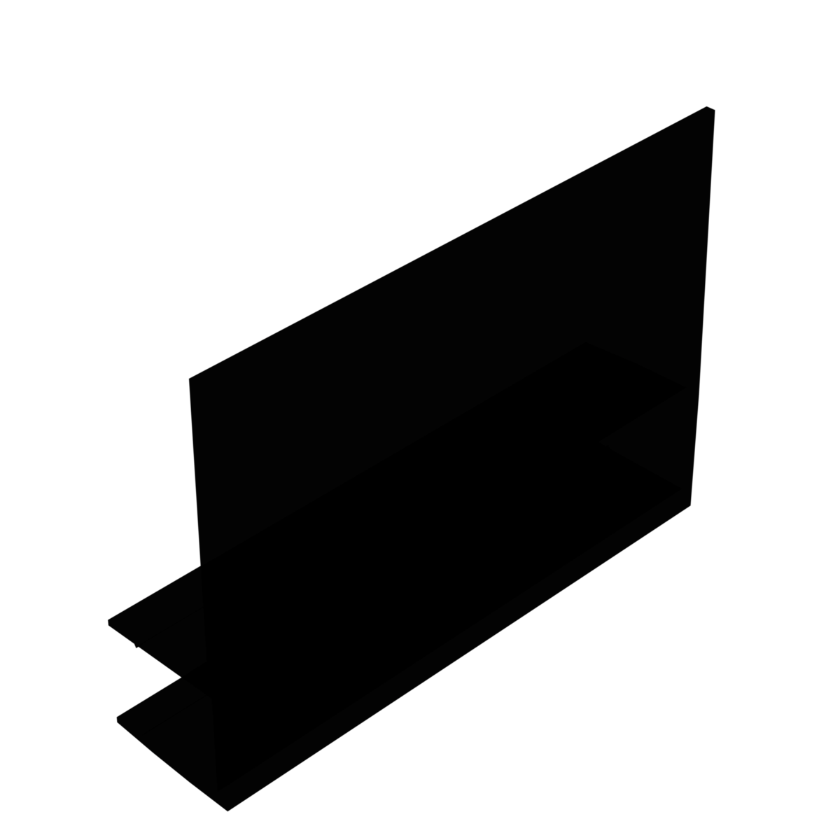 Профиль (215-8 BLC) ус 25 мм L=2200, ПВХ Черный мат, стекло 8.0 мм 