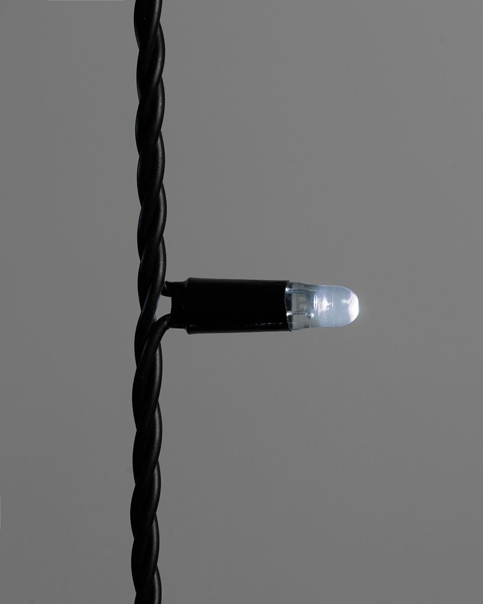 Светодиодная гирлянда INOXHUB Нить 10м, 100 LED, соединяемая, с мерцанием, 220В, IP65, чёрный резиновый провод 2.3мм, БЕЛАЯ
