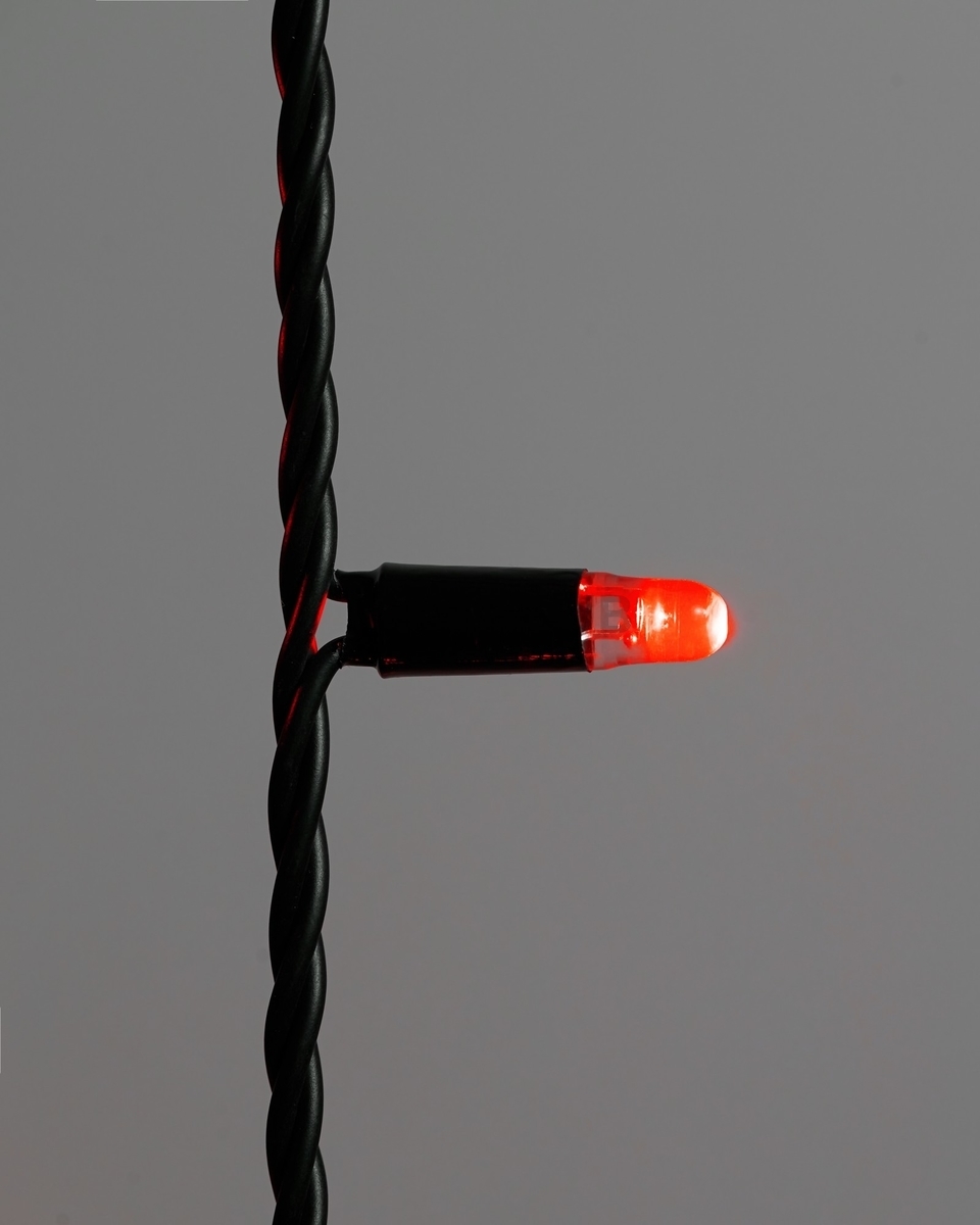 Светодиодная гирлянда INOXHUB Нить 10м, 100 LED, соединяемая, 220В, IP65, чёрный резиновый провод 2.3мм, КРАСНАЯ
