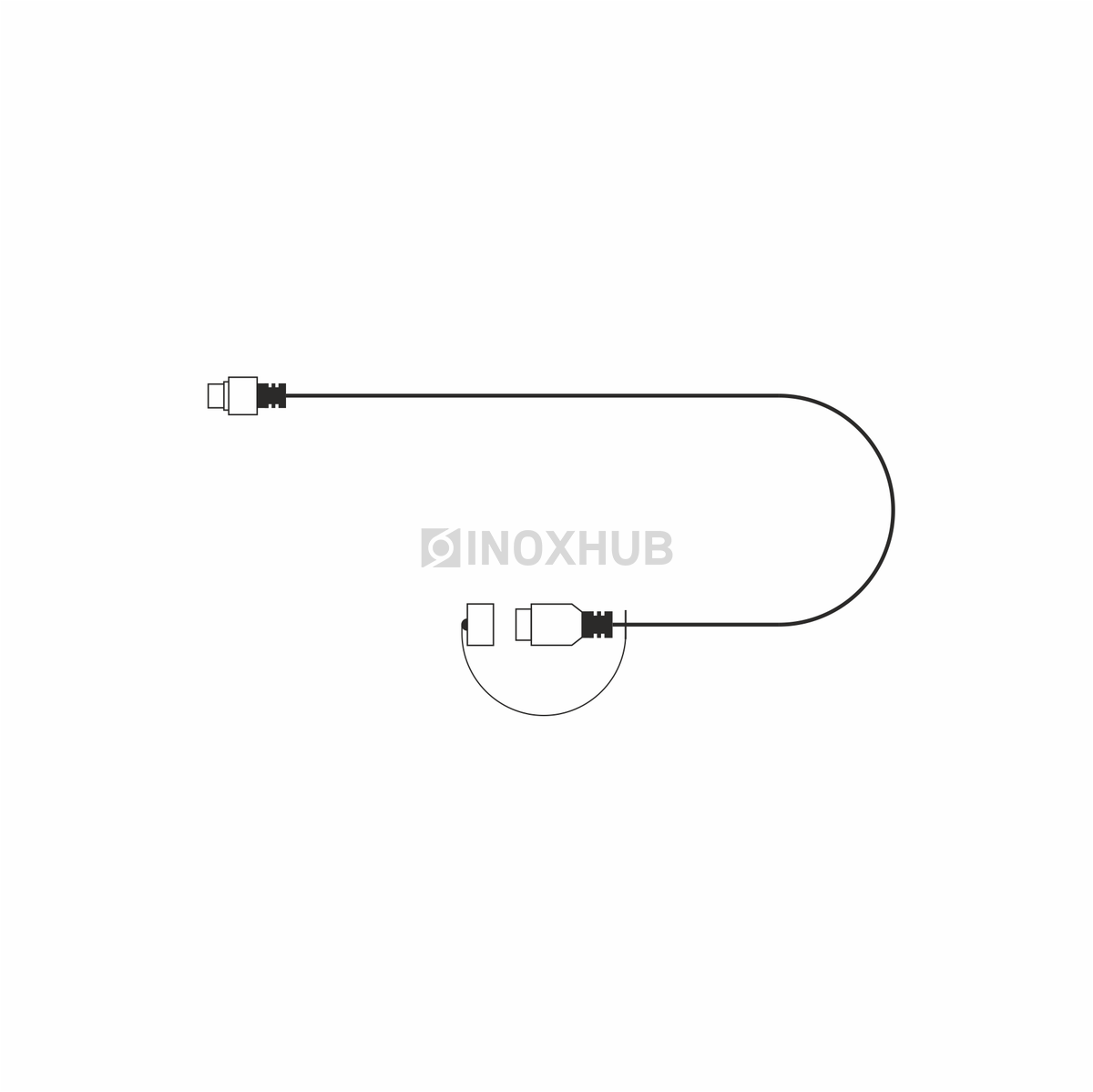 Удлинитель универсальный для гирлянд 2-pin INOXHUB, 2м, БЕЛЫЙ провод