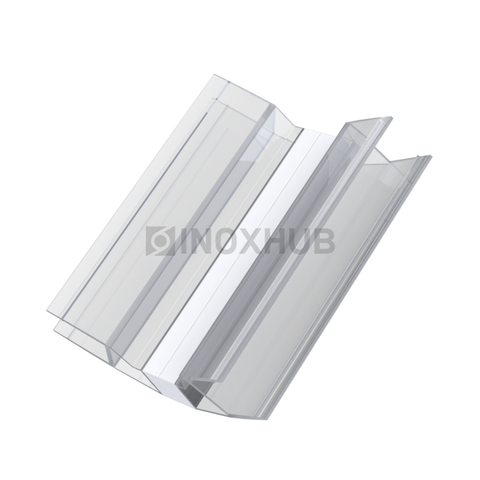 Профиль (207-8 CL) магнит белый 125-145º L=2200 (1компл/2 шт)   ПВХ прозрачный БЕЛЫЙ стекло 8.0 мм 