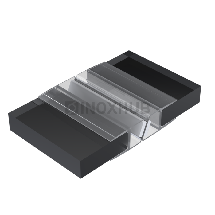 Профиль (208-10 CL) магнит белый 135º  L=2200 (1компл/2 шт) стекло 10.0 мм ПВХ прозрачный БЕЛЫЙ