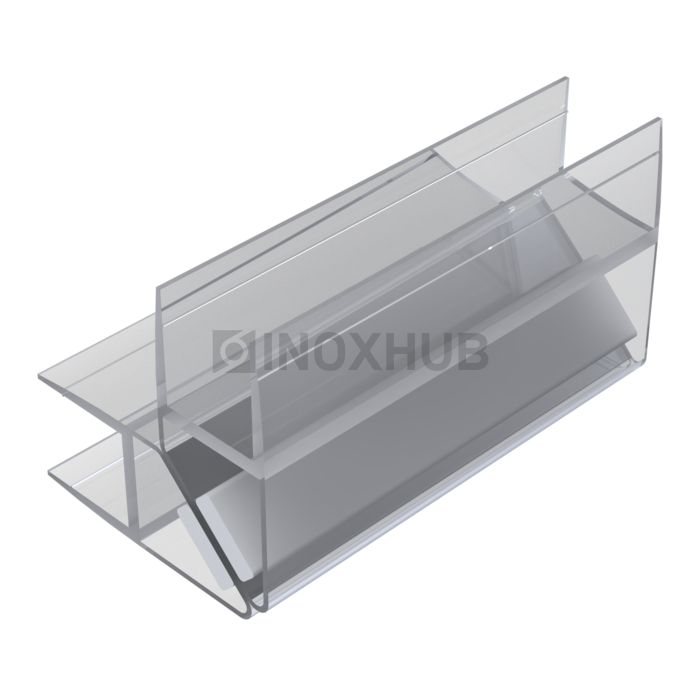 Профиль (210-10 CL) магнит белый 90º/180º  L=2200 (1компл/2 шт) стекло 10.0 мм ПВХ прозрачный БЕЛЫЙ