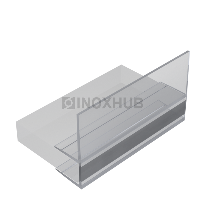 Профиль (214-8 CL) ус 17 мм L=2200  ПВХ прозрачный БЕЛЫЙ стекло 8.0 мм