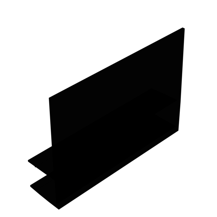 Профиль (215-8 BLC) ус 25 мм  L=2200 стекло 8.0 мм ПВХ Черный мат