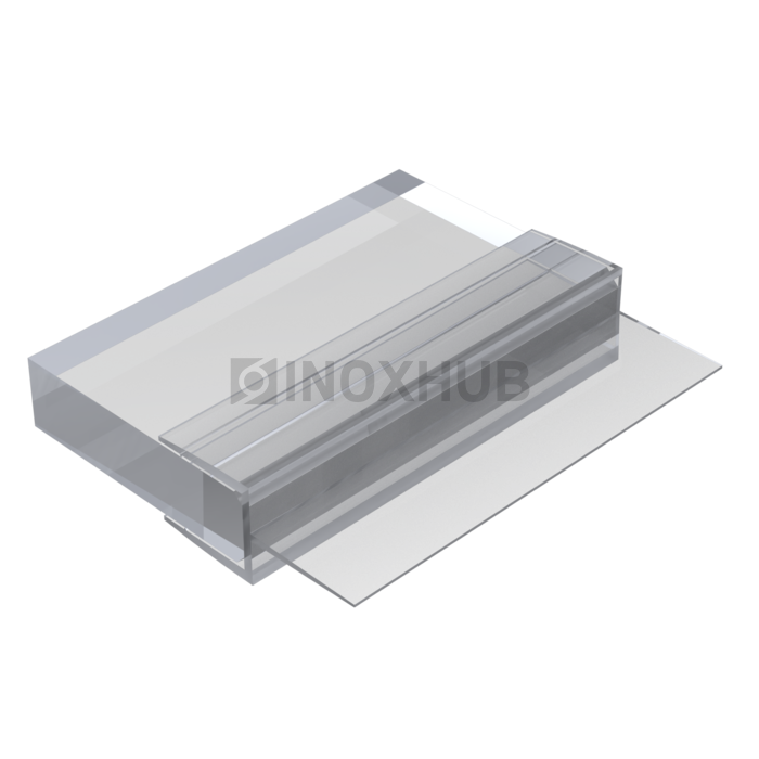 Профиль (205-8 CL) L=2200  ПВХ прозрачный БЕЛЫЙ стекло 8.0 мм