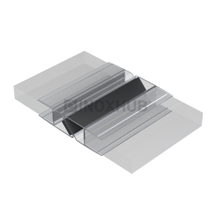 Профиль (210-8 CL) магнит черный 90º/180º  L=2200 (1 компл/2шт) стекло 8.0 мм ПВХ прозрачный БЕЛЫЙ