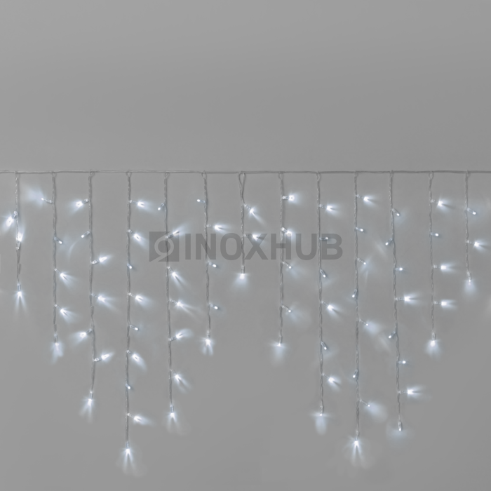 Гирлянда Бахрома INOXHUB 3×0.9м  144 LED 220В IP65 прозрачный провод БЕЛАЯ