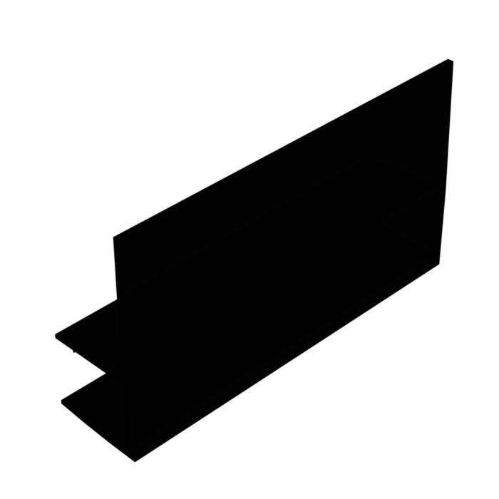 Профиль (214-8 BLC) ус 17 мм  L=2200 стекло 8.0 мм ПВХ Черный мат