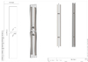 Ручка (633-1800 SSS) 32×1020×1800 мм, стекло 8-12 мм, нерж. сталь матовая