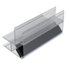 Профиль (210-8 CL) магнит белый 90º/180º, ПВХ прозрачный БЕЛЫЙ, L=2200 (1 компл/2шт), стекло 8.0 мм 