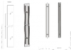 Ручка (633-1800 SSS) 32×1500×1800 мм, стекло 8-12 мм, нерж. сталь матовая