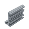 Комплект (801 AL) L-обр. дверной коробки, 2300+2300+1300 мм, Анодированный алюминий 